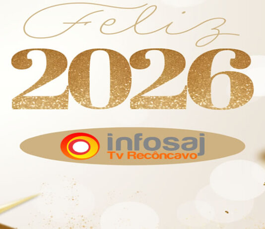 Feliz Ano Novo! Mensagem da equipe do Infosaj/ TV Recôncavo a todos os internautas em Santo Antônio de Jesus e na região; que 2026 traga novas notícias