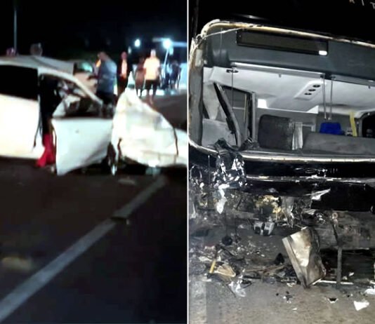 Grave acidente entre ônibus e carro de passeio deixa vítimas fatais na BA-046 em Santo Antônio de Jesus e Bombeiros, SAMU e PRE são acionados; veja mais