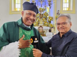 Salinas da Margarida: Missa celebrou aniversário de 63 anos de emancipação e padre Renato Minho faz oração pela saúde da prefeita Mara; veja entrevista