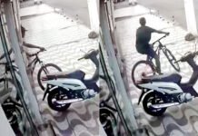 Homem invade a garagem de residência na Avenida Juracy e furta bicicleta em Santo Antônio de Jesus; câmeras de segurança mostrou ação de criminoso