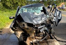 Motorista morre em grave acidente envolvendo Palio e caminhonete na BR-101 em Santo Antônio de Jesus