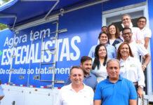 Cruz das Almas: secretária de Saúde da BA, Roberta Santana acompanhou início da carreta de tomografia do Agora Tem Especialistas do governo federal; veja
