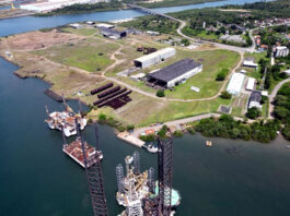 Estaleiro em Maragogipe: Contrato com Petrobras já foi assinado para uso do principal canteiro de obras da Ponte Salvador- Itaparica; Jerônimo comemora