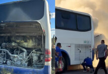 Ônibus com torcedores do Fortaleza pega fogo a caminho de Salvador para final no Barradão