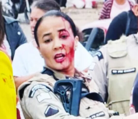 Policial militar recebe pedrada no rosto após suspeito atingi-la com estilingue durante perseguição na Bahia