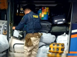 Fiscalização da Polícia Rodoviária Federal: Ossada humana é encontrada em mala despachada em ônibus para a Bahia