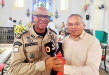 Tenente-coronel Valdino reforça compromisso da Polícia Militar com a segurança de Salinas da Margarida nos 64 anos do município
